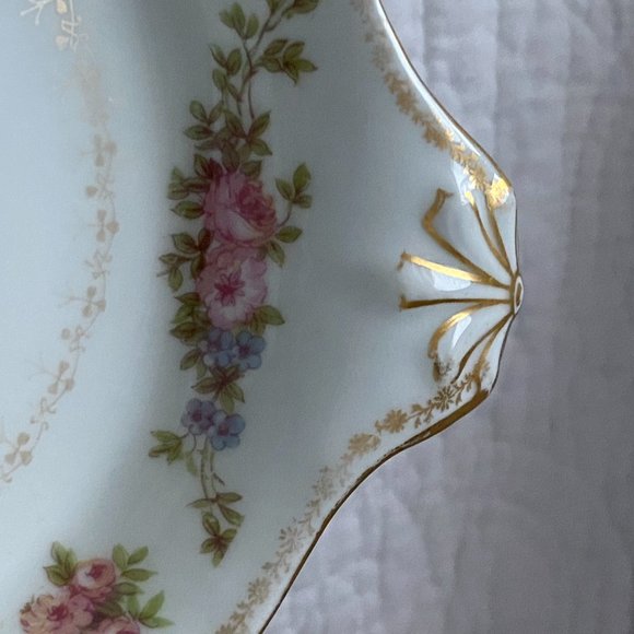 Antique GOA France Hand Painted Floral & Gold Trinket Dish set of 3 - Picture 6 of 8